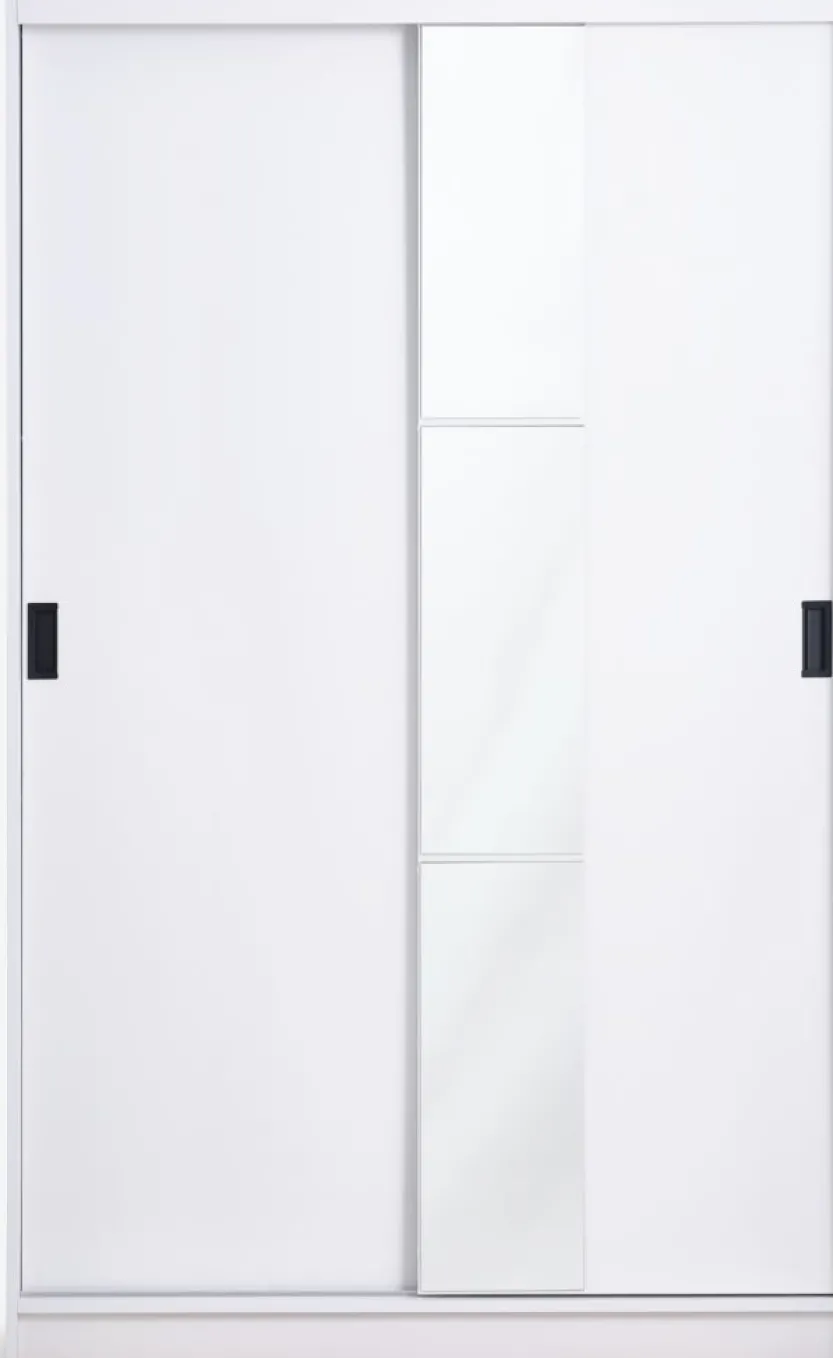 Kledingkast ODDER 120x201 met spiegel wit