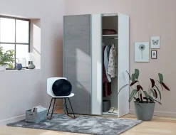 Kledingkast TARP 151x201 beton/wit