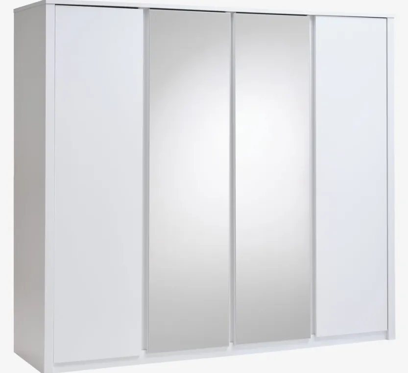 Kledingkast VEDDE 220x197 met spiegel wit
