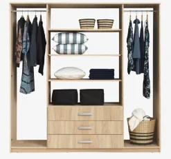 Kledingkast VELLERUP 200x200 combi eiken