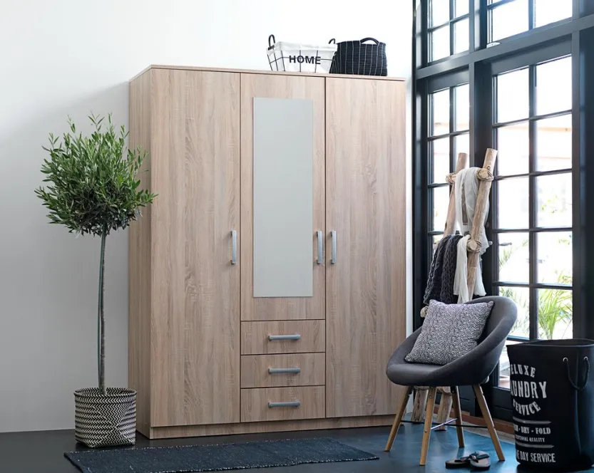 Kledingkast VELLERUP 151x200 combi eiken