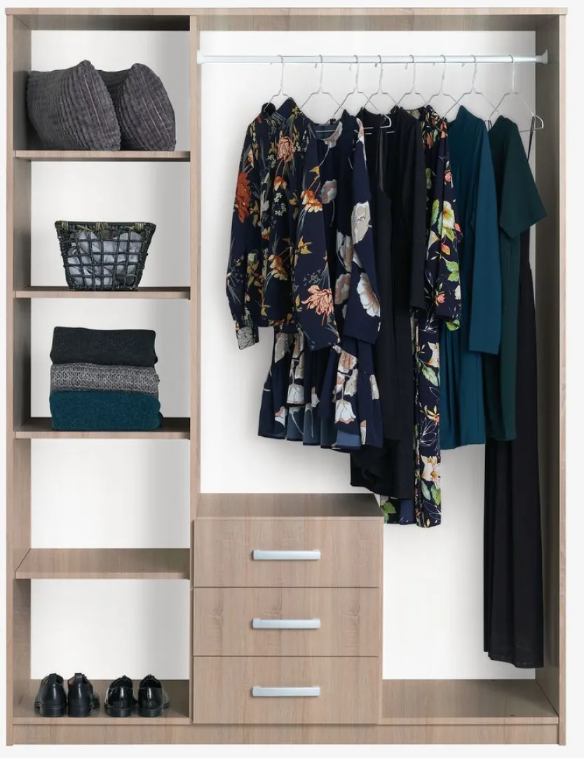 Kledingkast VELLERUP 151x200 combi eiken