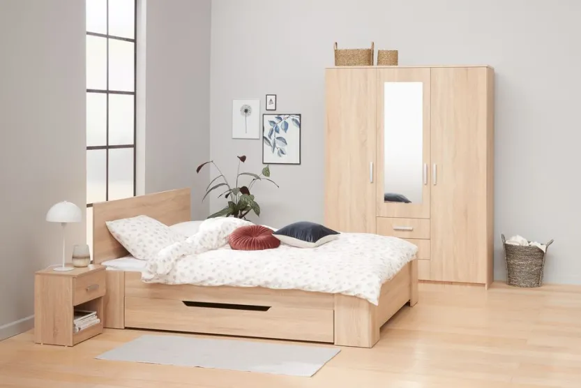 Kledingkast VELLERUP 151x200 combi eiken