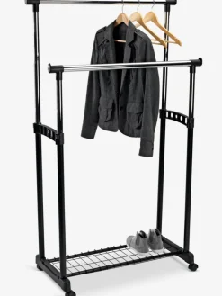 Kledingrek GUDME dubbel zwart/chroom