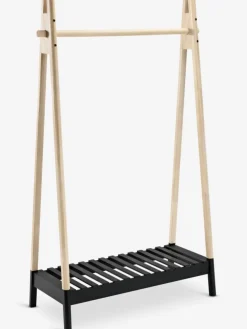 Kledingrek JENNET met schoenenrek naturel/zwart