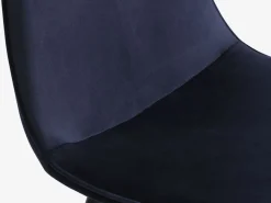 KRONDAL Ø110 tafel marmer + 4 BISTRUP fluweel donkerblauw