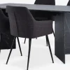 KRONDAL L180 tafel marmer + 4 PURHUS stoelen grijs/zwart