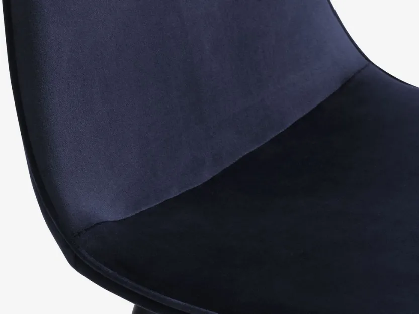 KRONDAL L180 tafel marmer + 4 BISTRUP fluweel donkerblauw