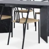 KRONDAL L180 tafel marmer + 4 JYDERUP zwart/naturel