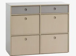 Ladekast ANNISSE 3+3 lades grijs/naturel