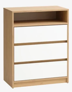 Ladekast BILLUND 3 lades wit/eiken