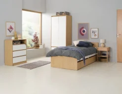 Ladekast BILLUND 3 lades wit/eiken