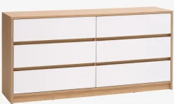 Ladekast BILLUND 3+3 lades wit/eiken