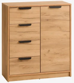Ladekast JENSLEV 4 lades 1 deur eiken