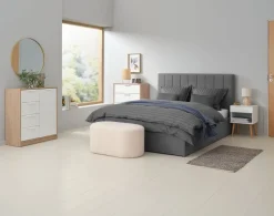 Ladekast JENSLEV 4 lades eiken/wit