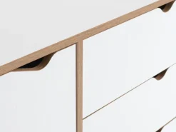 Ladekast MAMMEN 4 lades 1 deur wit/eiken