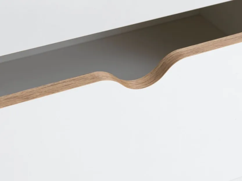 Ladekast MAMMEN 5 lades smal wit/eiken