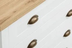 Ladekast MARKSKEL 4 lades wit/eiken kleur