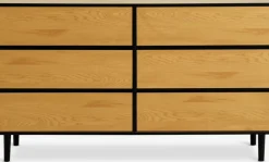 Ladekast ODENSE 3+3 lades eiken/zwart