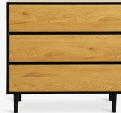 Ladekast ODENSE 3 lades eiken/zwart