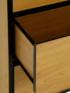 Ladekast ODENSE 3 lades eiken/zwart