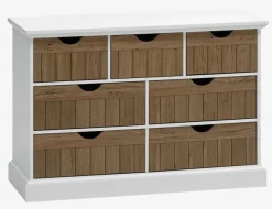 Ladekast OLDEKROG 7 lades eiken/wit