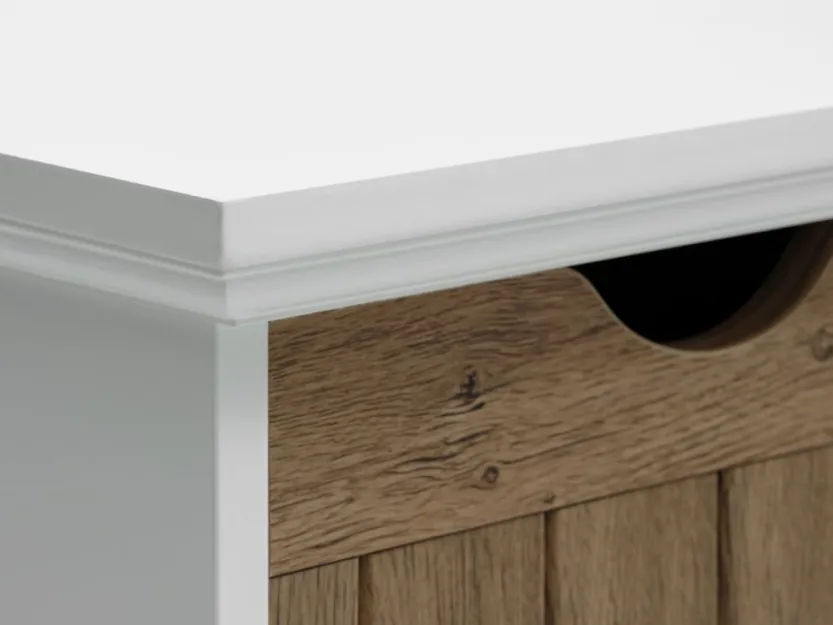 Ladekast OLDEKROG 3 lades eiken kleur/wit