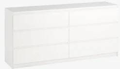 Ladekast TANGBJERG 3+3 lades wit