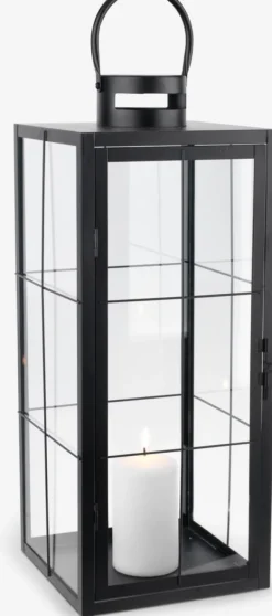 Lantaarn VILLADS B20xL20xH50cm zwart