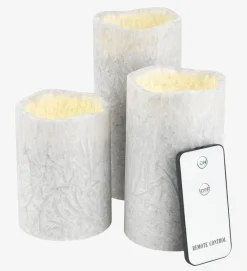 LED kaars LAVA wit 3 stuks