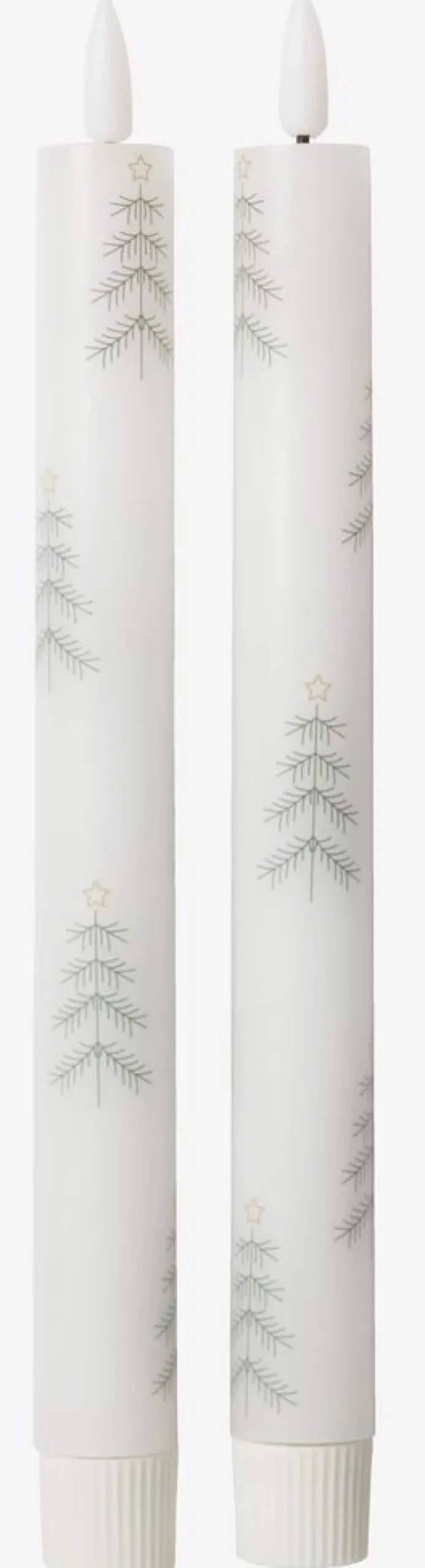 LED kaars MERLINIT H24cm 2 stuks wit en groen