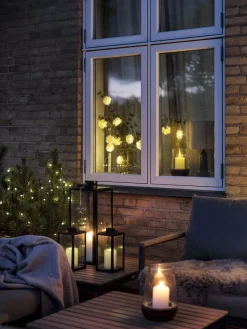 LED lichtsnoer PLATIN L150cm met LED sterren en timer