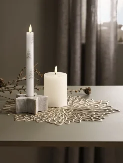 LED stompkaars GALAR Ø8xH13cm met timer wit