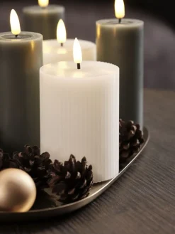 LED stompkaars GALAR Ø8xH13cm met timer wit