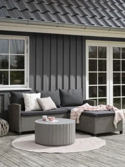 Loungebank ONDRUP 3-persoons chaise longue grijs