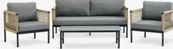Loungeset BAMLE 4,5-persoons sneldrogend grijs
