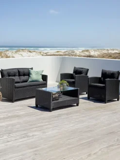 Loungeset MORA 4-persoons zwart