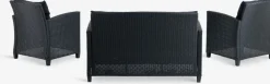 Loungeset MORA 4-persoons zwart