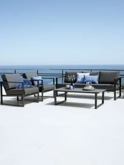 Loungeset VONGE 5-persoons zwart