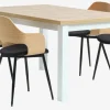 MARKSKEL L150/193 tafel + 4 HVIDOVRE stoelen eiken/zwart