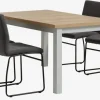 MARKSKEL L150/193 tafel grijs + 4 HAMMEL stoelen grijs