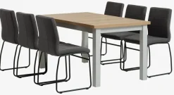 MARKSKEL L150/193 tafel grijs + 4 HAMMEL stoelen grijs