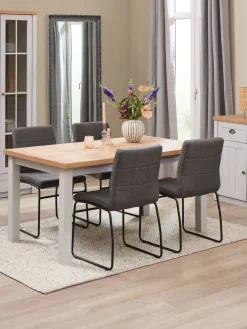 MARKSKEL L150/193 tafel grijs + 4 HAMMEL stoelen grijs