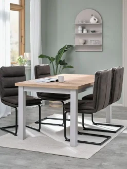 MARKSKEL L150/193 tafel lichtgrijs + 4 ULSTRUP antraciet