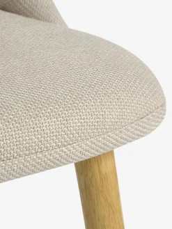 MARSTRAND Ø110 tafel wit + 4 ADSLEV beige