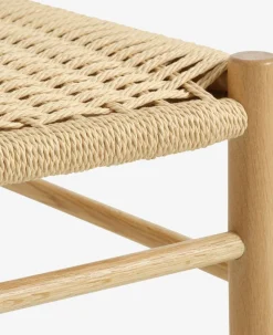 MARSTRAND Ø110 tafel wit + 4 ISLEV met armleuning eiken