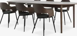MARSTRAND L200 tafel donker eiken + 4 HVIDOVRE donker eiken