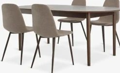 MARSTRAND L200 tafel donker eiken + 4 JONSTRUP beige