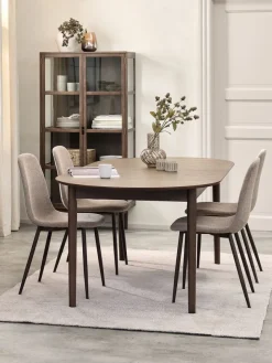 MARSTRAND L200 tafel donker eiken + 4 JONSTRUP beige