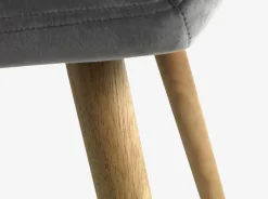 MARSTRAND L200/280 tafel eiken + 4 ADSLEV fluweel grijs